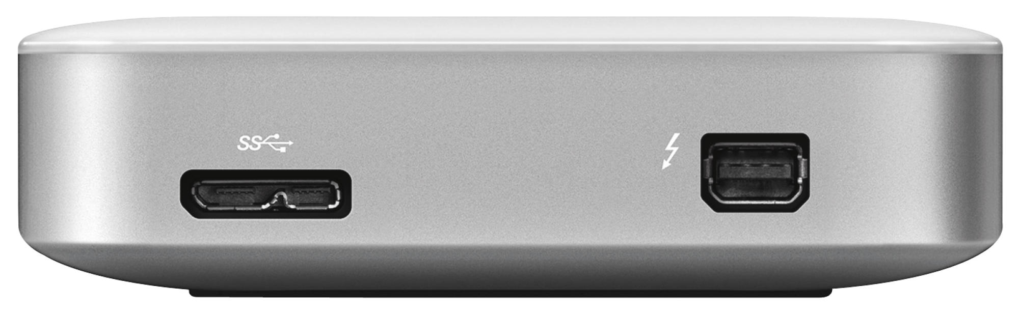 BUFFALO HD-PA1.0TU3-EU MiniStation Thunderbolt Festplatte, 1 TB HDD, 2,5 Zoll, extern, Weiß/Silber