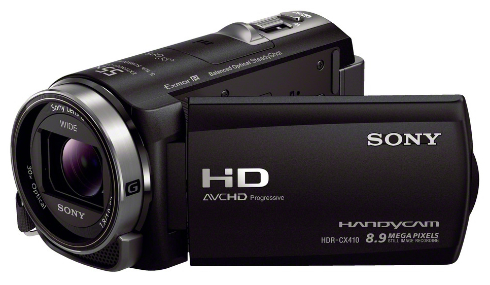 SONY HDR-CX 410 Camcorder , Rückwärtig belichteter Exmor R™ CMOS-Sensor 8,9 Megapixel, 30xopt. Zoom