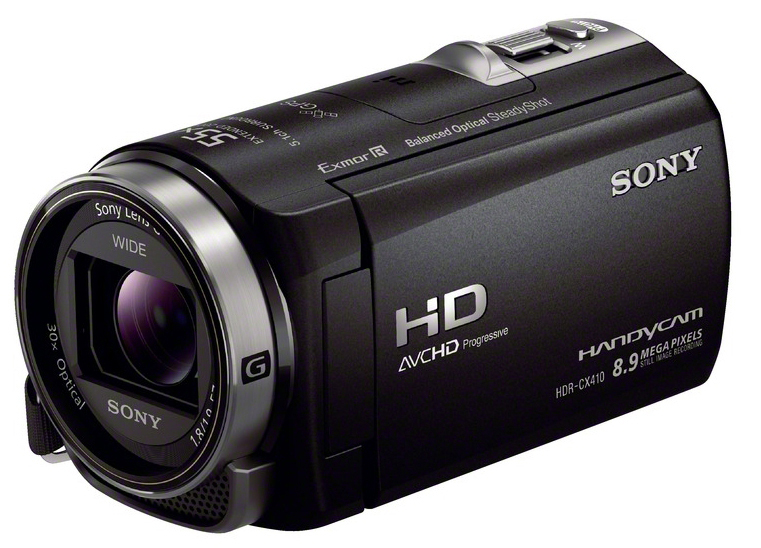 SONY HDR-CX 410 Camcorder , Rückwärtig belichteter Exmor R™ CMOS-Sensor 8,9 Megapixel, 30xopt. Zoom
