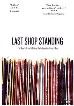 Filmposter. Reihen von Schallplatten. Text: Last Shop Standing.