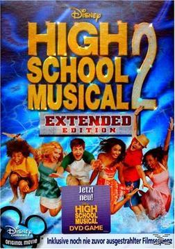 High School Musical 2 DVD-Cover. Gruppe von Kindern, die in die Luft springen.