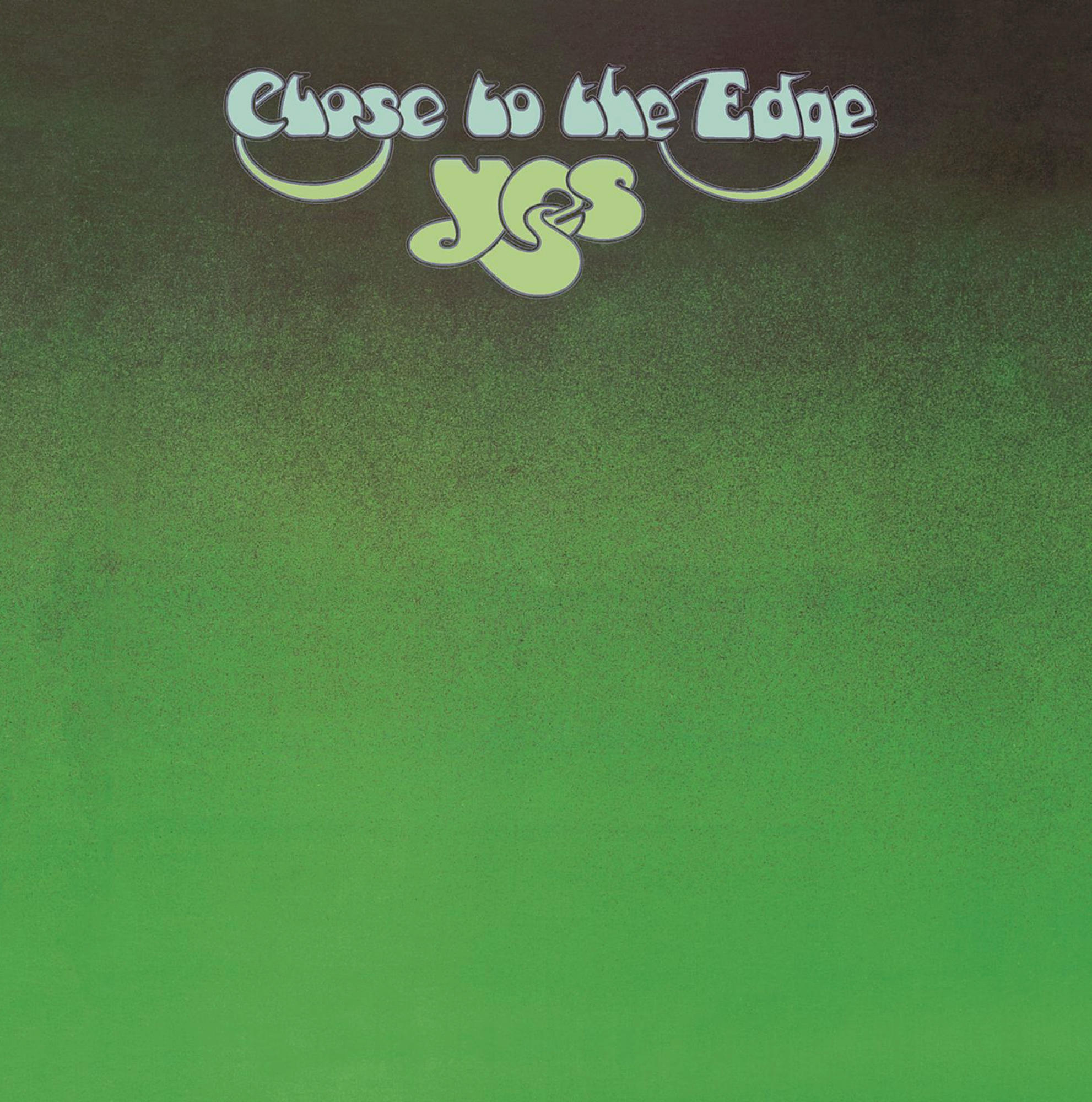 Albumcover mit grünem und schwarzem Farbverlauf im Hintergrund und dem Bandnamen 'Yes'.