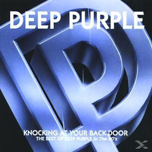 Deep Purple Knocking at Your Back Door Albumcover. Blaues Logo-Design und Text.