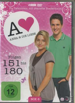 DVD-Cover. Ein Paar steht, Text: Anna & Die Liebe. Text: Folgen 151 bis 180.