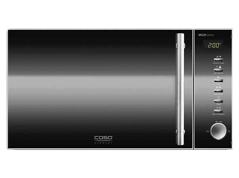 Caso 3320 MG 20 Menu Mikrowelle mit Grill (800 Watt, Freistehend, 20 l, Edelstahl/ Glas)