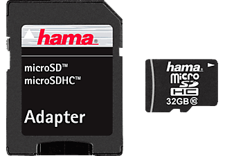 HAMA hama microSDHC Scheda di memoria flash, 32 GB - Micro-SDHC-Schede di memoria  (32 GB, 22, Nero)