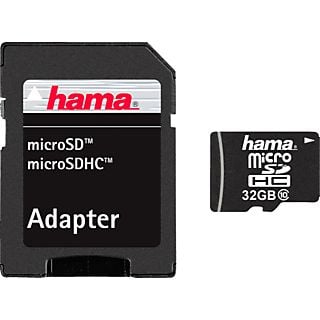 HAMA 108089 22MB/S CL10 +AD - Micro-SDHC-Cartes mémoire  (32 GB, 22, Noir)