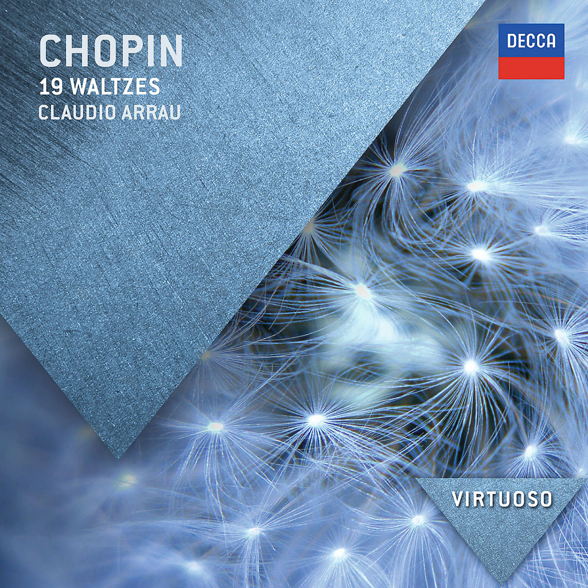Albumcover mit Text 'Chopin 19 Waltzes'. Der Hintergrund ist ein blaues, verschwommenes Bild.