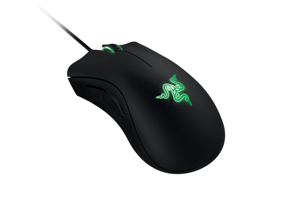 RAZER DeathAdder Maus, Schwarz mit grüner Beleuchtung