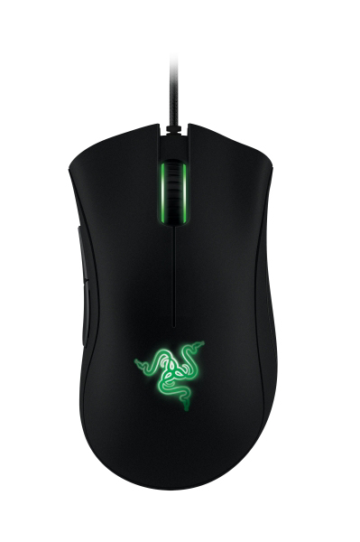 RAZER DeathAdder Maus, Schwarz mit grüner Beleuchtung