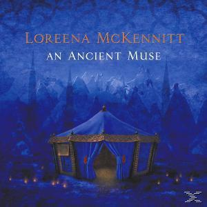 Albumcover. Zelt in einer blauen Landschaft mit dem Namen Loreena McKennitt und 'An Ancient Muse'.