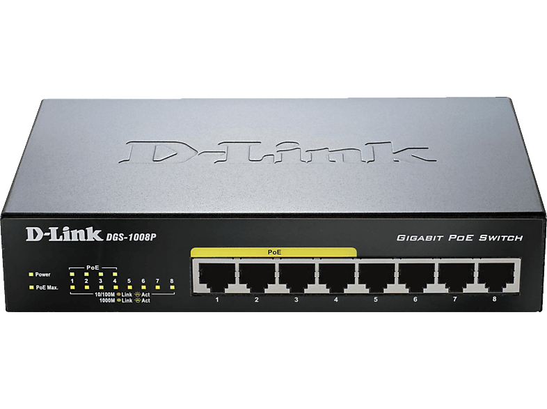 D-LINK Desktop switch 8-poorten (4 x PoE) (DGS-1008P/E)