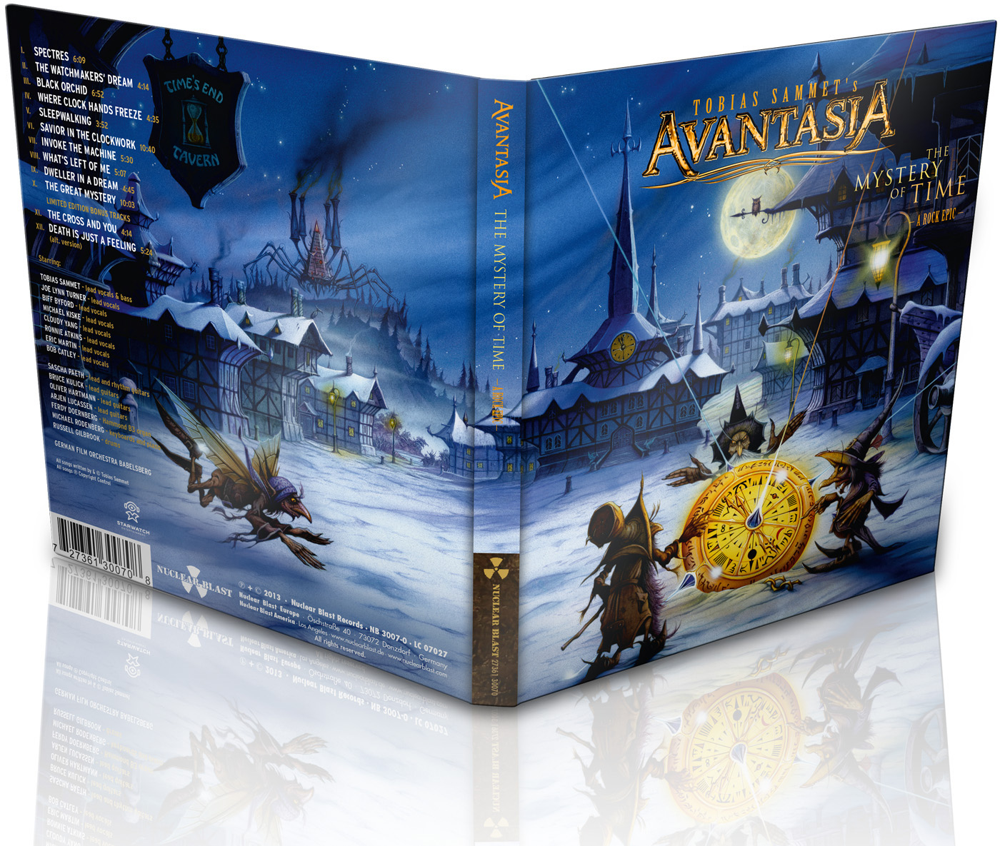 Albumcover von Tobias Sammets Avantasia: The Mystery of Time, mit Fantasy-Kunst.