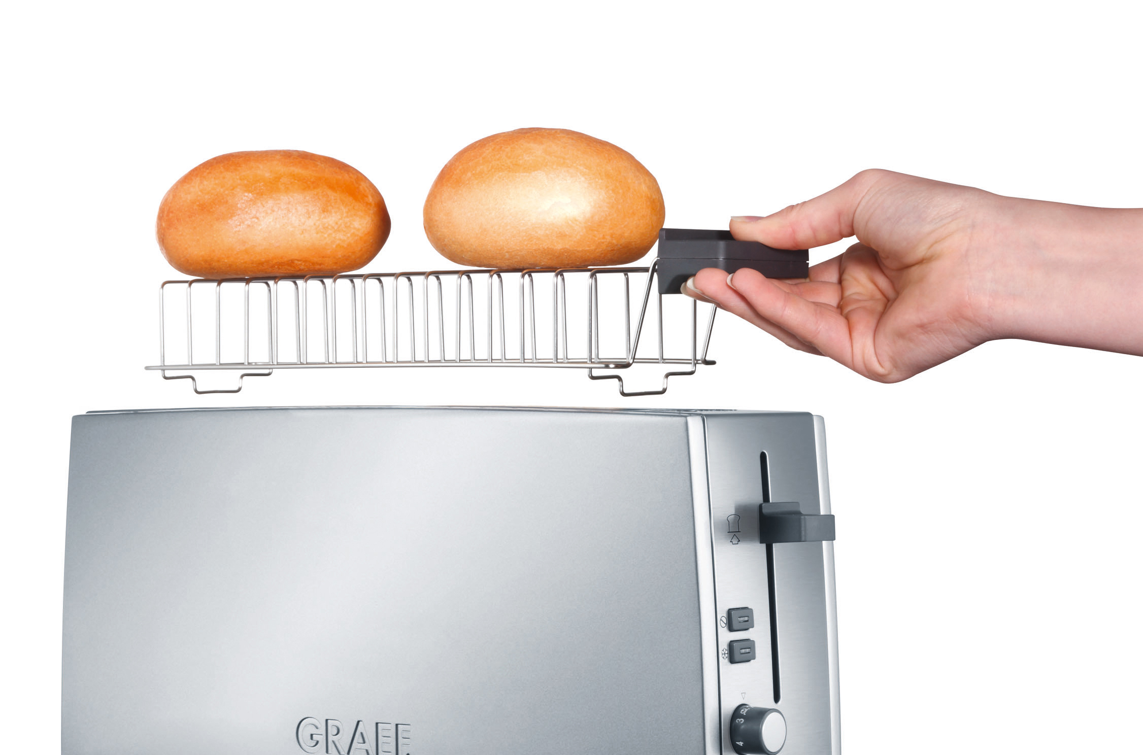 GRAEF Toaster Toaster TO 90 Toaster (Silber, 880 Watt, Schlitze: 1)