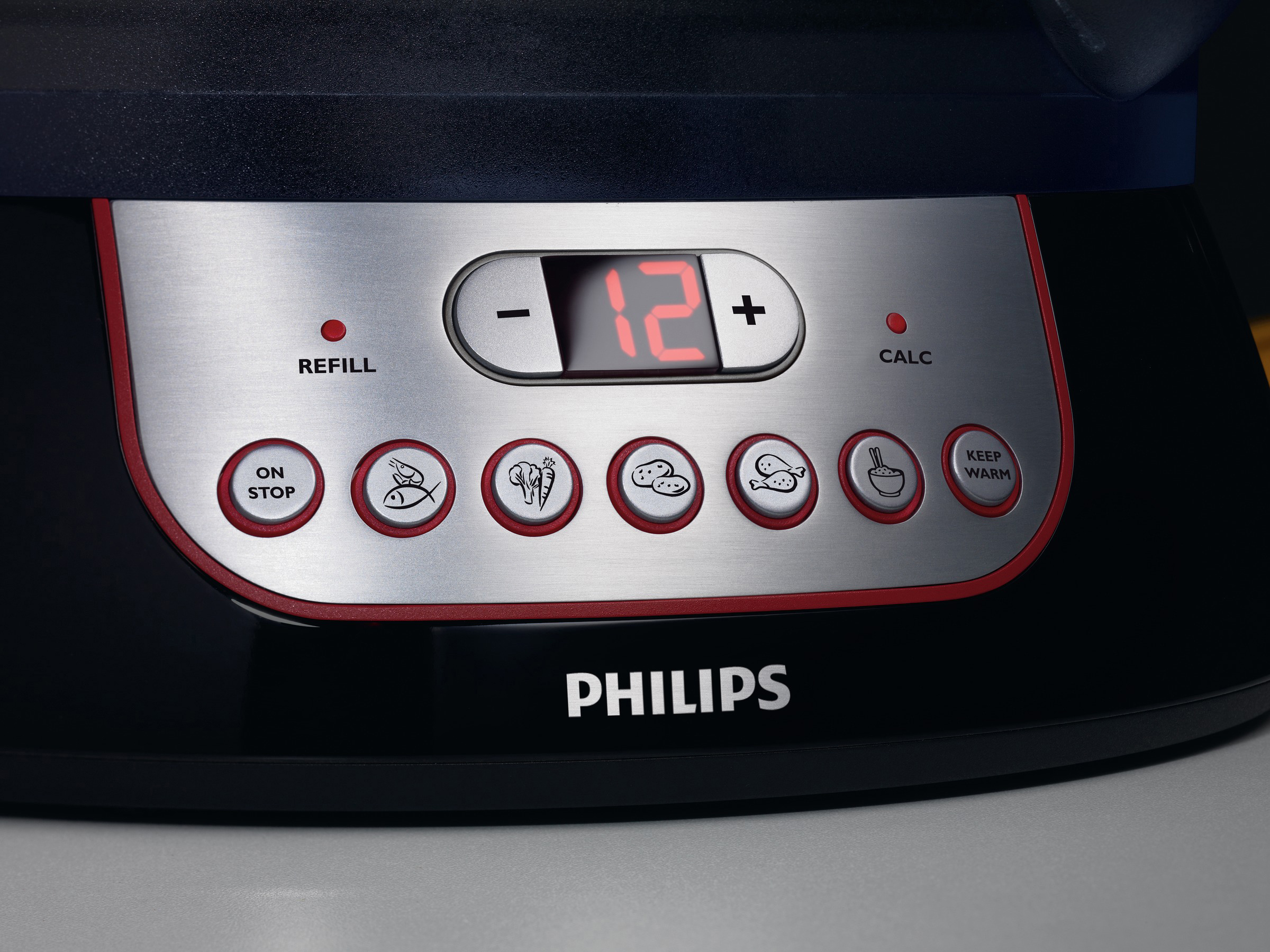 PHILIPS HD9140/91 Dampfgarer (900 Watt, Schwarz)
