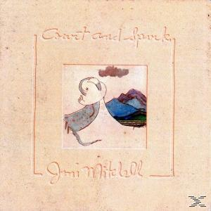 Albumcover mit abstrakter Illustration. Text 'Court and Spark' und 'Joni Mitchell' ist geschrieben.