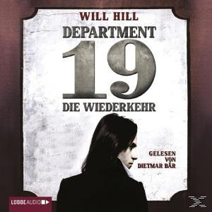 Will Hills Department 19 Buchcover. Mann Silhouette, Titeltext und Logo.