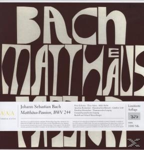 Braunes Albumcover mit großem weißem Text: BACH MATTHÄUS-PASSION.