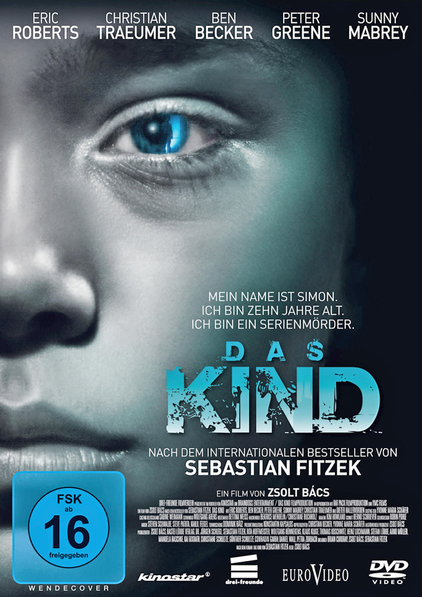 DVD-Cover: Gesicht eines Mannes mit blauem Auge. Text: Das Kind. FSK 16.