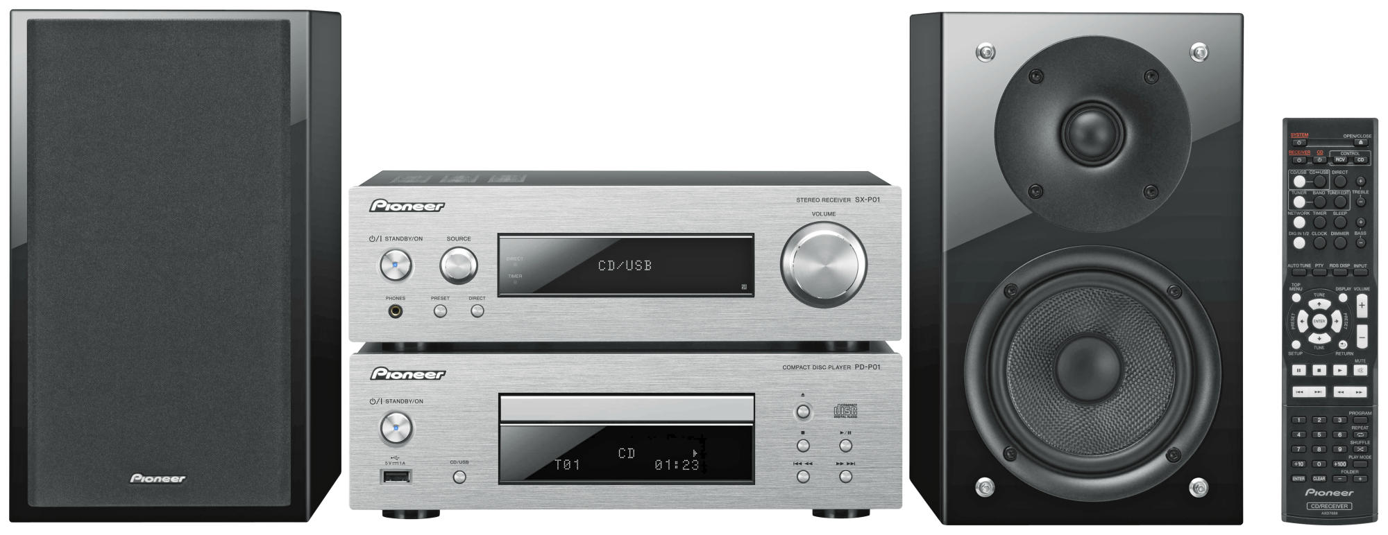 PIONEER P-1-S Kompaktanlage (iPod Steuerung, Silber)
