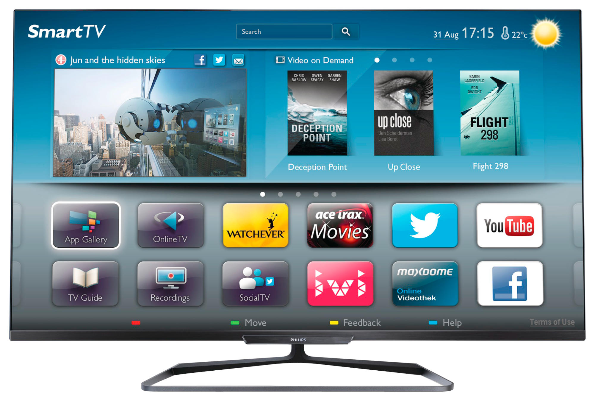 PHILIPS 55PFL6158K/12 55 inç 140 cm Ekran 3D SMART LED TV Dahili Uydu Alıcı