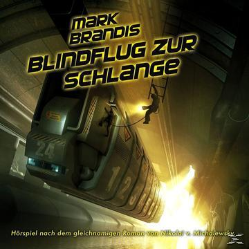 CD-Cover eines Zuges und Personen. Der Titel lautet Blindflug zur Schlange.