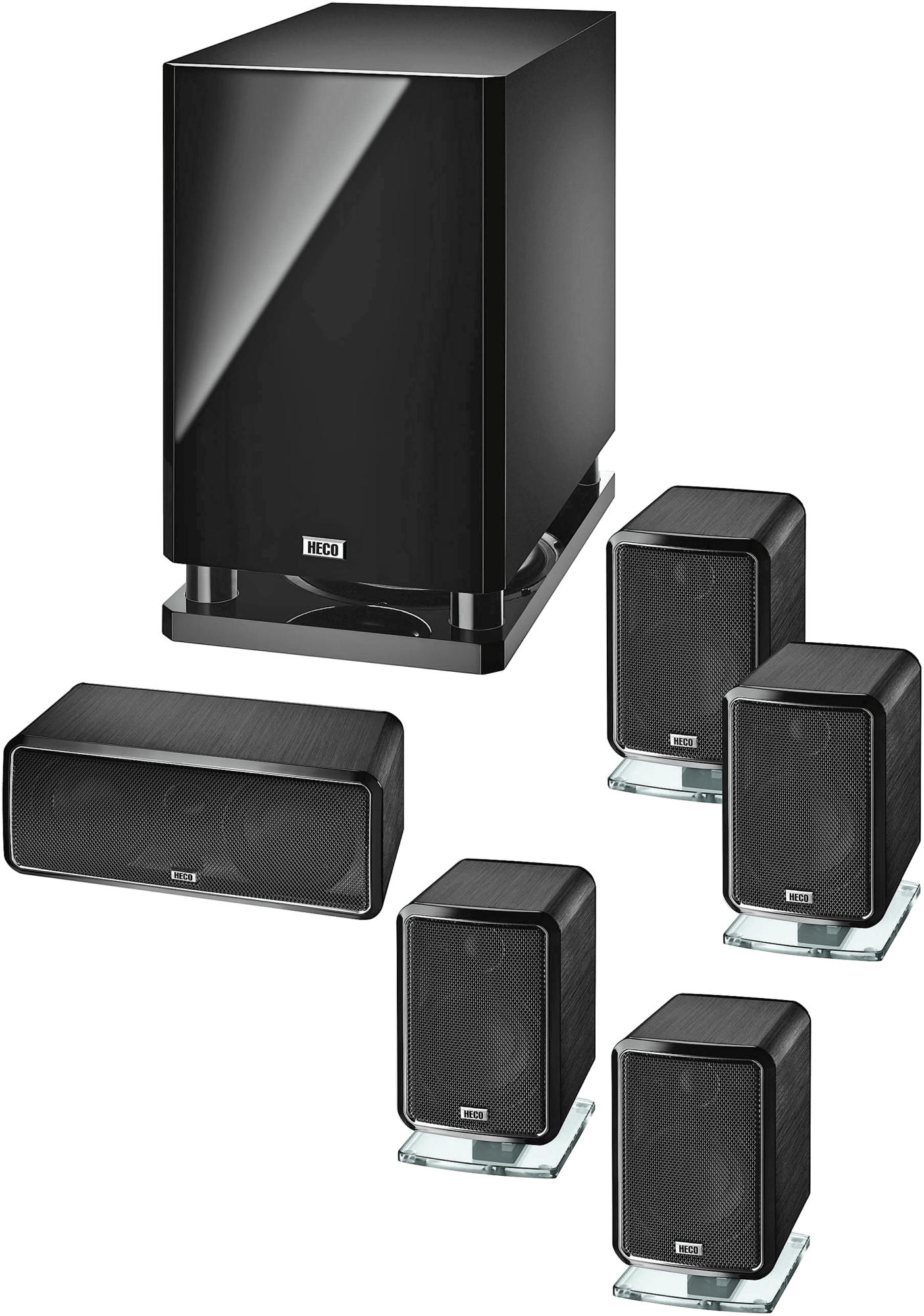 HECO Ambient 5.1 Lautsprechersystem (5.1 Kanal, Schwarz)