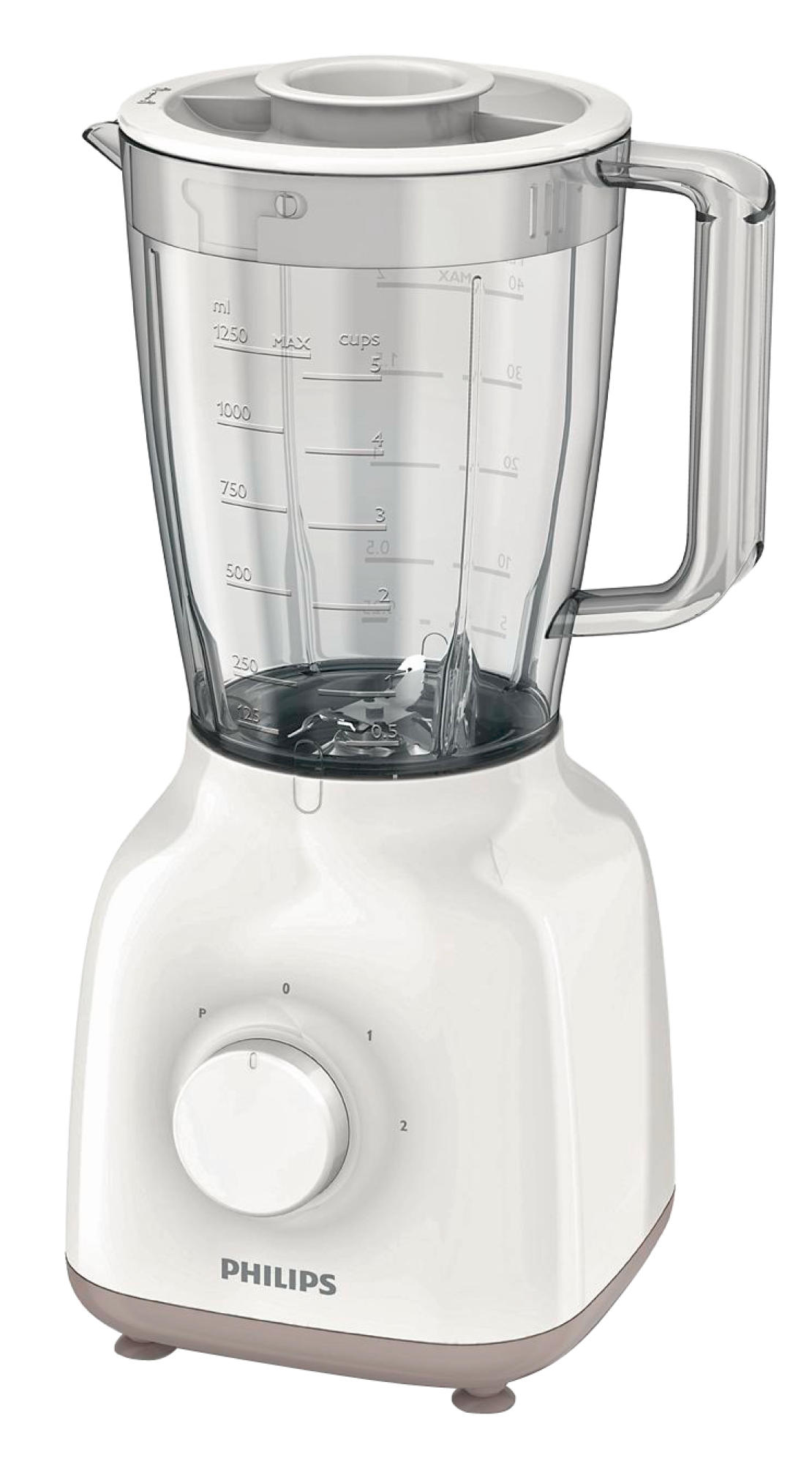 PHILIPS HR 2100/00 Daily Collection Standmixer Weiß/Beige (400 Watt, 1.25 l)