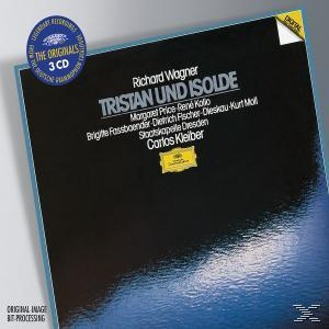 Albumcover für Tristan und Isolde von Richard Wagner. Blauer Hintergrund mit Titel und Künstlernamen.
