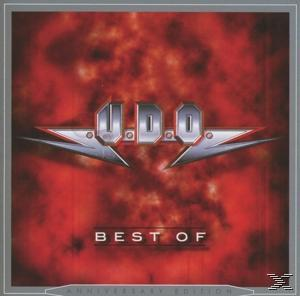 Albumcover: U.D.O.-Logo auf rotem Hintergrund, silberne Akzente. Text 'BEST OF'.