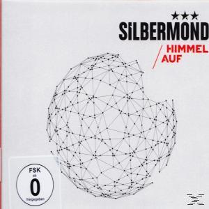 Albumcover, weißer Hintergrund mit einer Kugel aus Punkten und Linien. Text: Silbermond, Himmel Auf.