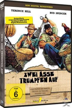 Filmposter, zwei Männer in Hängematten. Text auf Deutsch: Zwei Asse Trumpfen Auf.
