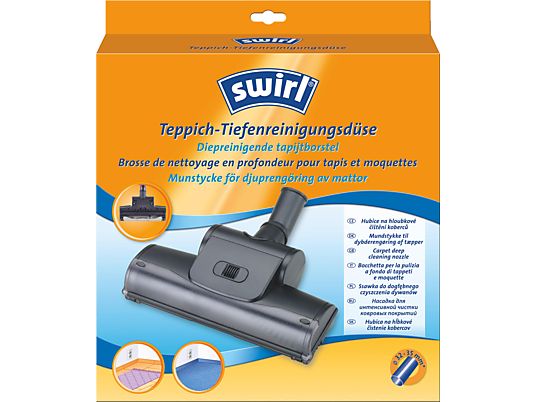 SWIRL Brosse de nettoyage en profondeur pour tapis et moquettes - Tuyau pour aspirateur (Noir)