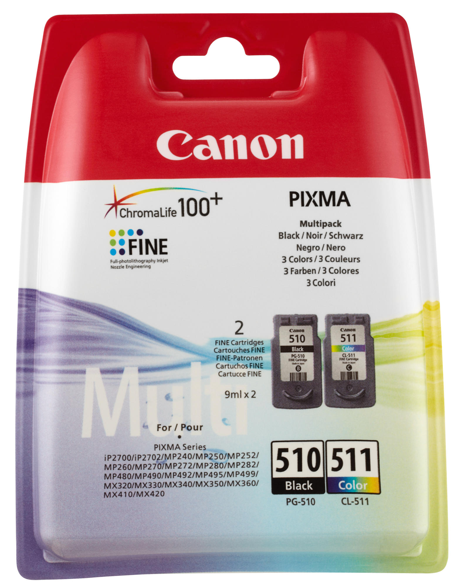 CANON PG 510 + 511 CL Tintenpatrone (2970B010) mehrfarbig