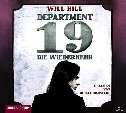 Hörbuchcover. Profil eines Mannes, Titel: Department 19, Die Wiederkehr, und Autor.
