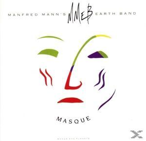 Albumcover mit einem stilisierten Gesicht mit bunten Linien und dem Titel 'Masque'.