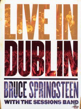 Cover von Bruce Springsteen live in Dublin. Text über einem Bild der Menge.
