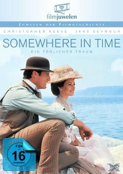 Filmposter: Paar am Wasser, Titel 'Somewhere in Time'.