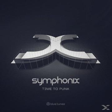 Albumcover, geometrisches Design. Schwarz und Weiß. Weißer Text. Symphonix. Time to Punk.