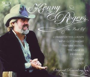 CD-Cover mit Kenny Rogers in einem Cowboyhut, mit Liedtiteln aufgelistet. Titel: The Best Of.