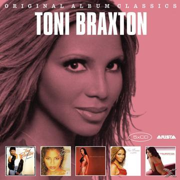 Albumcover: Gesicht von Toni Braxton. Titel: Original Album Classics. Zeigt 5 Albumcover von ihr.