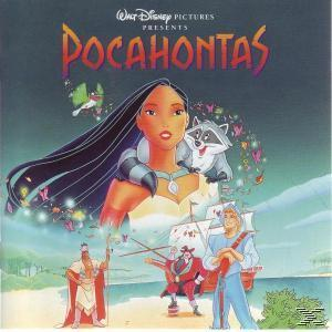 Albumcover des Films Pocahontas. Zeigt Pocahontas mit einem Waschbären und anderen Zeichentrickfiguren.