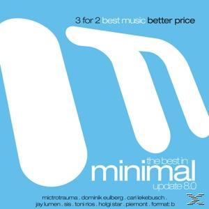 Albumcover mit weißem Logo, blauem Hintergrund und den Worten 'minimal' und 'the best in'.