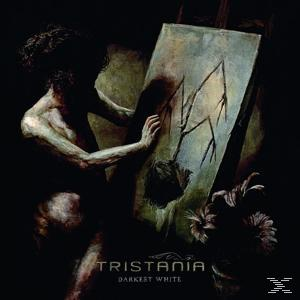 Albumcover: Person, die ein Gemälde hält. Titel: Tristania, Darkest White.