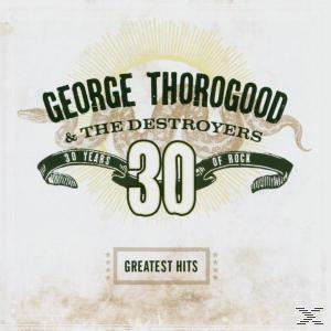 George Thorogood Albumcover. Enthält den Bandnamen, eine Schlange und "30 Years of Rock".