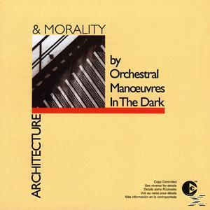 Albumcover mit Schwarz-Weiß-Bild eines Gebäudes und Text: Architecture & Morality.