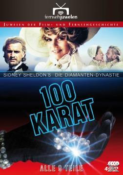 DVD-Cover mit einer Frau, die einen Diamanten hält. Text auf Deutsch: '100 Karat'. Weitere Zeichen und Bilder sind sichtbar.