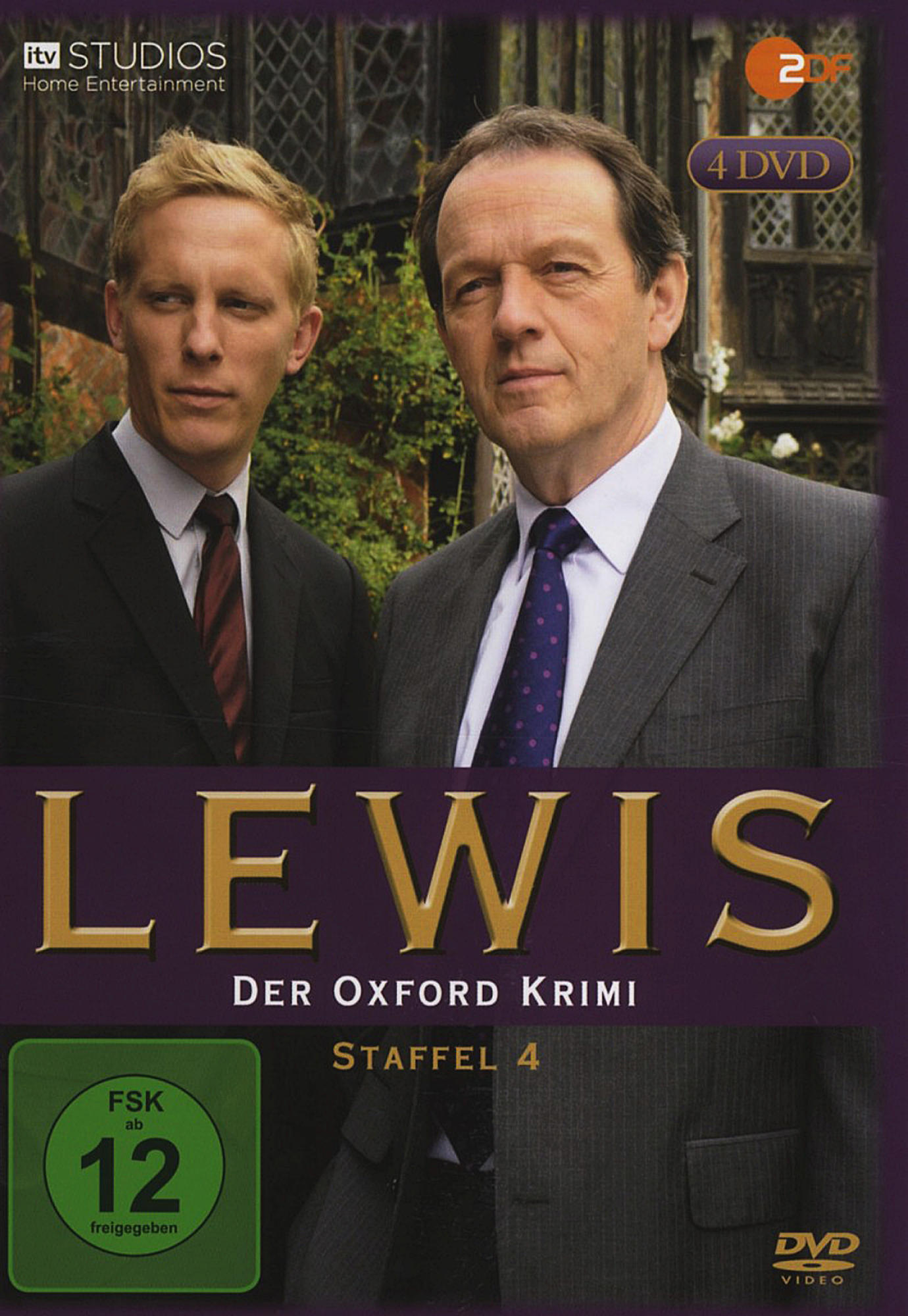 DVD-Cover für "Lewis" Staffel 4, mit zwei Männern im Anzug.