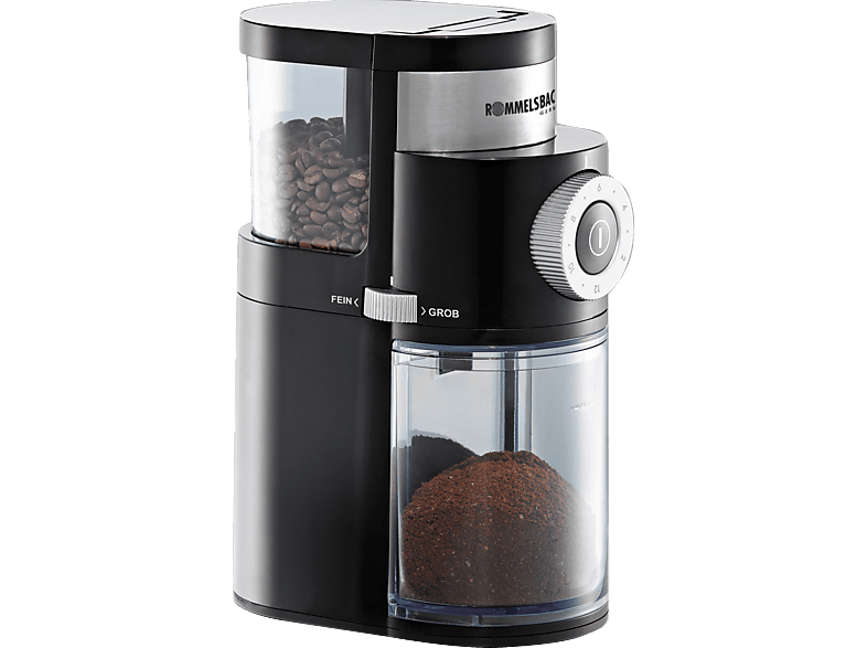 Rommelsbacher EKM 200 Kaffeemühle (Schwarz, 110 Watt, Scheibenmahlwerk)