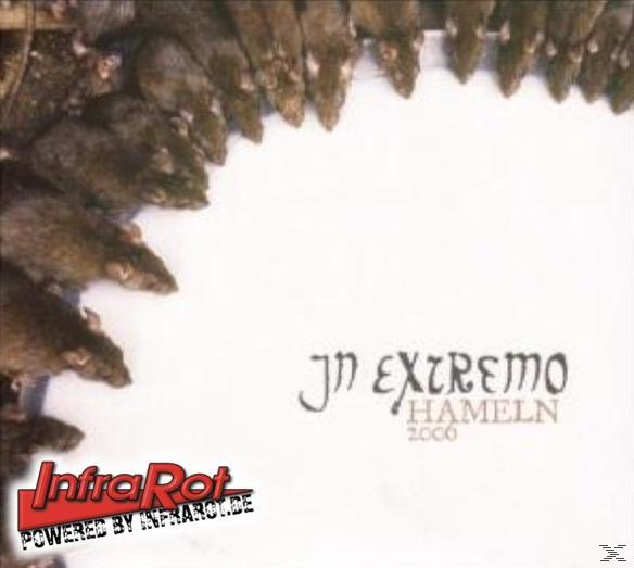 Albumcover: Ratten auf weißem Hintergrund. 'In Extremo', 'Hamel' und '2000' sind auf der rechten Seite geschrieben.